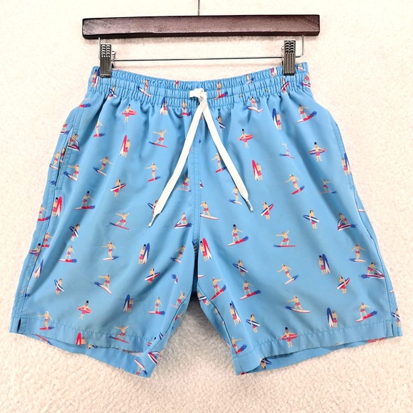 chubbies Other - Chubbies‎ Swim Trunks Small Mens Blue Surfboard Print Elastic Waist